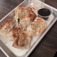 Pan fried dumplings  at Chloe's Kitchen in Santa Cruz