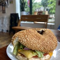 Fiesta Breakfast Sandwich  at Apothica Cafe in Cumberland