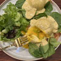 Eggs Benedict.  Vegan  at Apothica Cafe in Cumberland