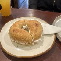 Plain bagels with Cream cheese   at Apothica Cafe in Cumberland