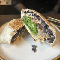 Black bean crunch wrap at Apothica Cafe in Cumberland