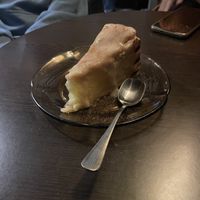 Apple pie with vanilla sauce  at La Bohême in Cordoba