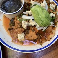 Vegan chayaquilles   at La Cueva del Chango in Playa Del Carmen