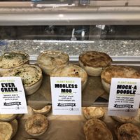 Vegan pie selection at Pieminister in Stroud