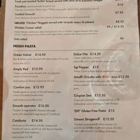 Menu - March 2023 at Pastan Barbican in London