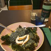 Can't remember the name but was with shrimpz, crispy kale and dill sauce at Pastan Barbican in London