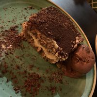 Tiramisu with chocolate ice cream   at Pastan Barbican in London