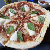 Burrata pizza  at Pastan Barbican in London