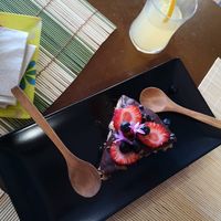 Chocolate cake was delicious! at Hierbas Dulces in Gijon