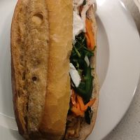 Tofu banh mi with vegan mayo at Time Bistro in Seattle