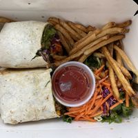 Hide and Go Seek Wrap w/house made veggie patty  at Recess in Tillamook