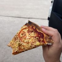 Vegan Margherita, crust is thin and a bit burned  at Western Woodfired Pizza in Denham