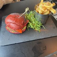 Plant-Based Burger with Naughty French Fries #Veganuary at Fitology Kitchen in Chislehurst
