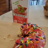 Strawberry 🍓 donut at Summer Moon Coffee - W Anderson Ln in Austin