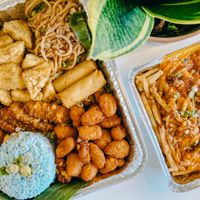 Platter and v fries at K Tea Cafe in Sunnyvale