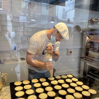 Freshly piped for baking at Cafe de Nata in London