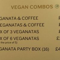 Menu - vegan tarts are slightly more expensive   at Cafe de Nata in London