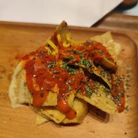 The nachos you get with the burger at 2foods - Shibuya Loft in Tokyo
