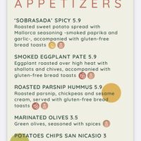 Menu at PÖTSTOT in Barcelona