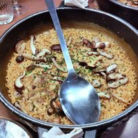 Mushroom paella at PÖTSTOT in Barcelona