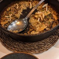Mushroom paella at PÖTSTOT in Barcelona