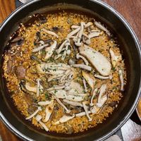 Mushroom paella  at PÖTSTOT in Barcelona