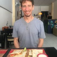 About to enjoy a Quesadilla at Shantaram in Nha Trang