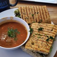 Soup and sandwich combo at Shirley Delicious - Coffee Shop in Shirley