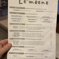 Menu  at Le'Moene in Amsterdam