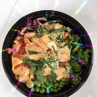 Vegan sushi bowl with a sriracha dressing. at Misty's Plant Based Foods in Monroe