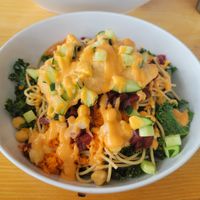 Mediterranean bowl at Misty's Plant Based Foods in Monroe