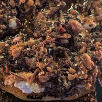 PAN CON QUESO FRESCO
WOOD FIRED FLAT BREAD,SERVED WITH
FERMENTED HOUSE CHEESE CURD, DUKKAH &
SALSA MACHA at Lona Misa in South Yarra