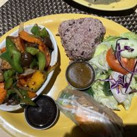 pumpkin, eggplant, tofu combo meal   at Thai Vegan in Albuquerque