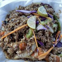 Spicy Fried rice with soy fish. Spicy level 4  at Thai Vegan - temporarily closed in Albuquerque