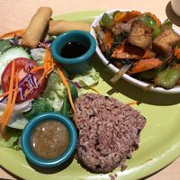 Eggplant Pumpkin Tofu in garlic sauce  at Thai Vegan in Albuquerque