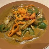 Red curry with soy chicken, level 5 spicy   at Thai Vegan in Albuquerque