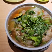 Wonton soup with soy chicken at Thai Vegan in Albuquerque