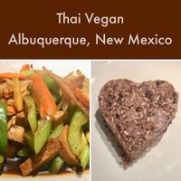 Fresh Ginger Sauce Vegetables & a side of rice at Thai Vegan - temporarily closed in Albuquerque