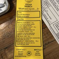Here’s the vegan brunch menu!   at Bird & Co in Portland
