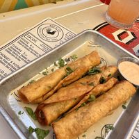 Bean & sweet potato taquitos. Soooo good  at Bird & Co in Portland