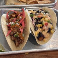 2 vegan tacos: cauliflower + sweet potato adobo   at Bird & Co in Portland