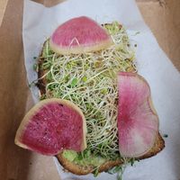 Avocado Toast with Sprouts and Radish at 3BB in Bethany Beach