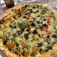 Vegan pesto pizza  at Pizzeria Nana in Barcelona