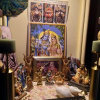 Altar inside the restaurant   at Vrindaa in Rome