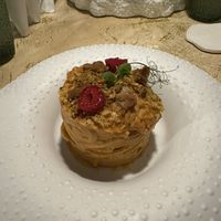 Raspberry spaghetti - this was yum  at Vrindaa in Rome