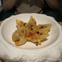 Filled pasta with vegetable - this was uninteresting, don’t recommend   at Vrindaa in Rome