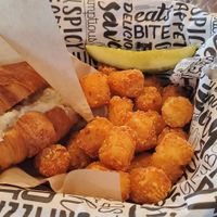 Chix'n Salad Croissant w/Tots at Tiger Lily Cafe in Chesterton