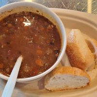 Bowl of Vegan Lentil Soup at Tiger Lily Cafe in Chesterton