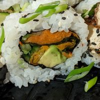 Avocado carrot uramaki with no cream cheeze at Chunky Cat SUSHI in Edinburgh