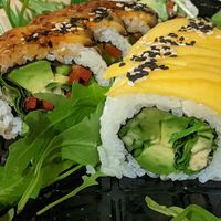Mango California and eggplant California without cream cheeze at Chunky Cat SUSHI in Edinburgh